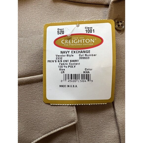 Vintage USN US Navy Creighton Official Uniform‎ Khaki Military Shirt Size L NWT - Picture 3 of 11